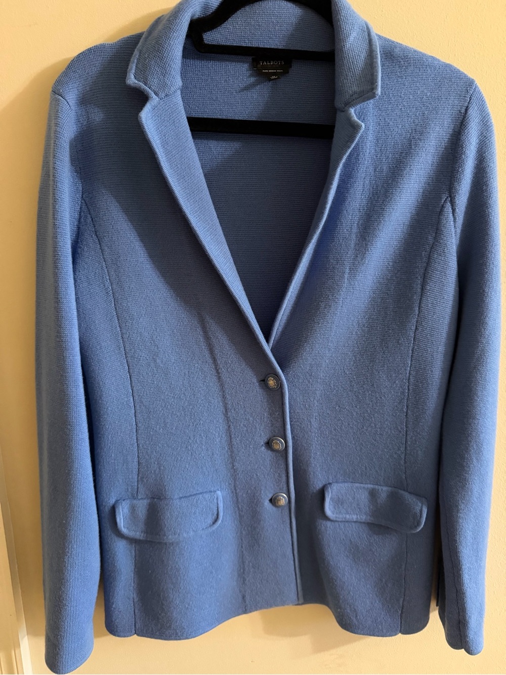 Talbots Light Blue Knit Cardigan Jacket - Women's